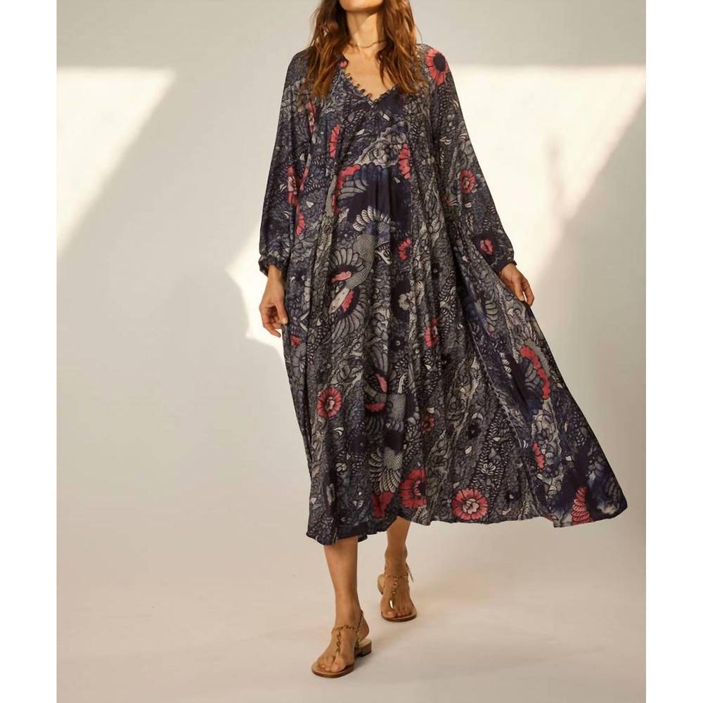 Natalie Martin Asymmetrical Dress in Navy and Pink